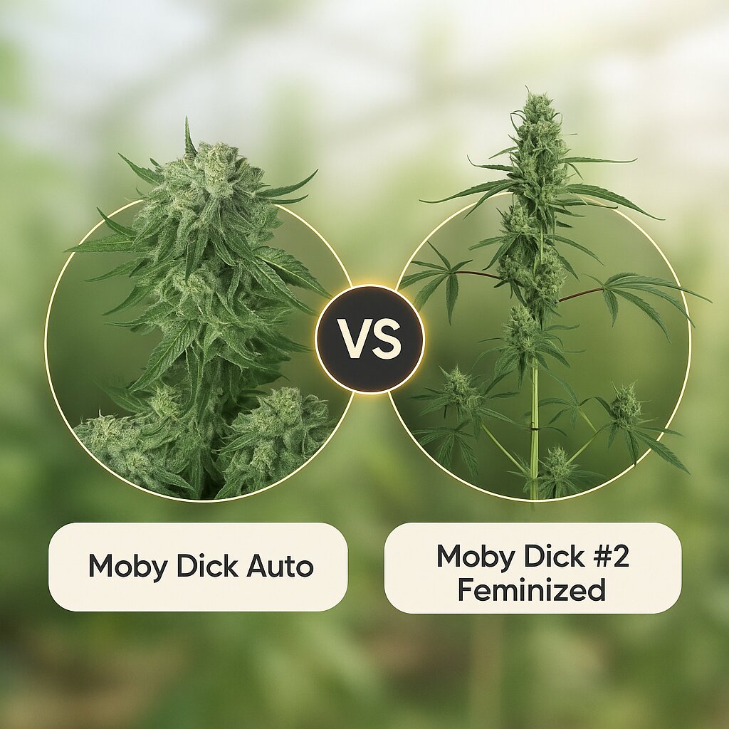 Moby Dick Auto (FastBuds) vs Moby Dick #2 (DinaFem Seeds) Vergleich von Cannabissamen