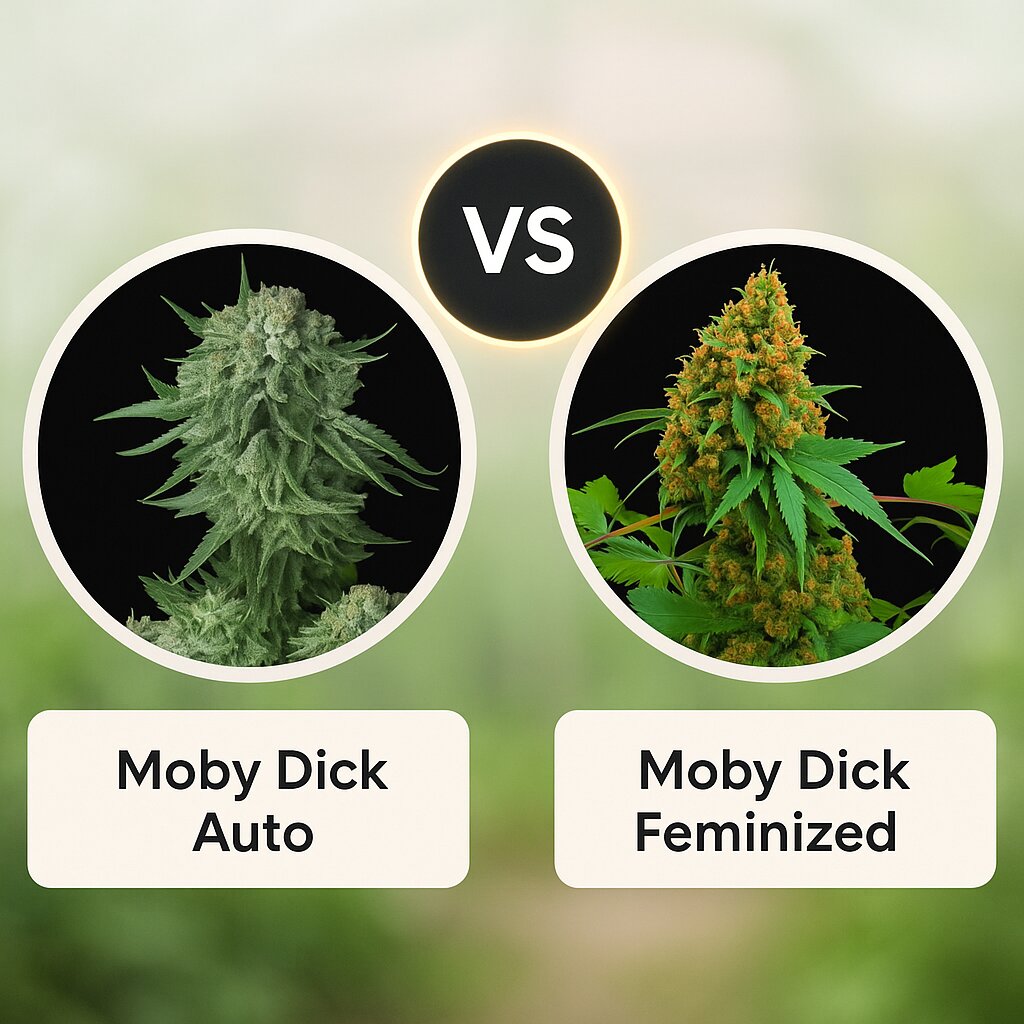Moby Dick Auto (FastBuds) vs Moby Dick (DinaFem Seeds) Vergleich von Cannabis-Samen