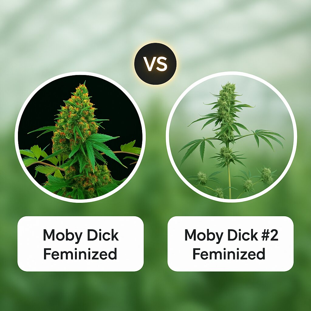 Moby Dick (DinaFem Seeds) vs Moby Dick #2 (DinaFem Seeds) Vergleich von Cannabissamen