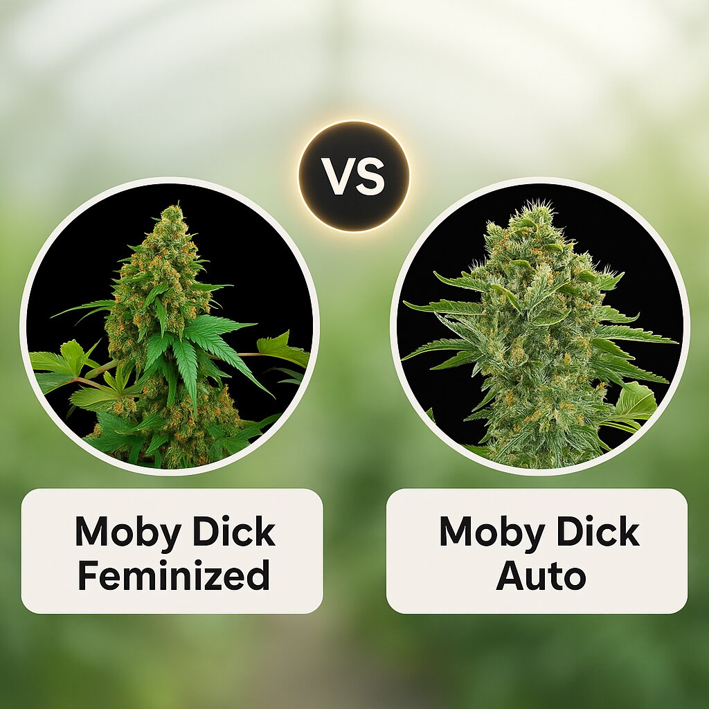 Moby Dick (DinaFem Seeds) vs Moby Dick Auto (DinaFem Seeds) Cannabissamenvergleich