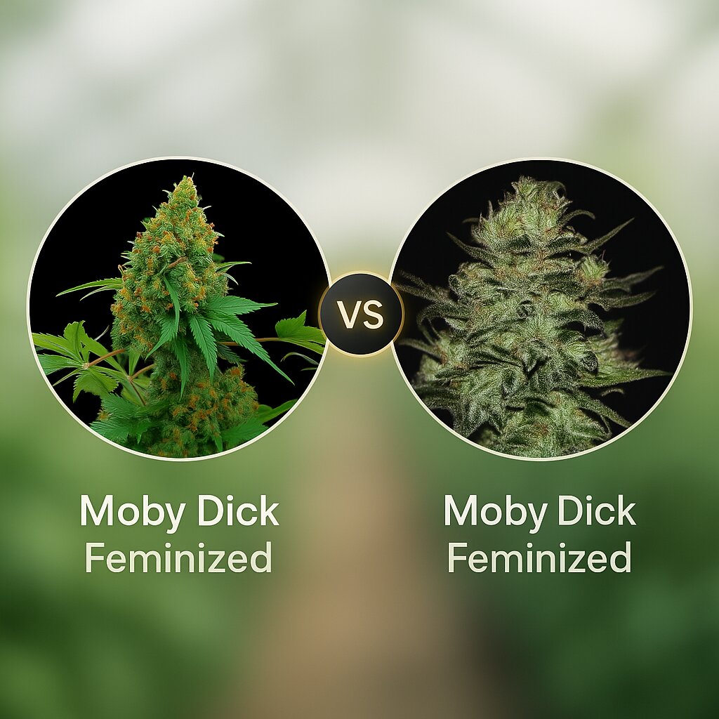 Moby Dick (DinaFem Seeds) vs Moby Dick (Greenhouse Seed Co) Vergleich von Cannabissamen