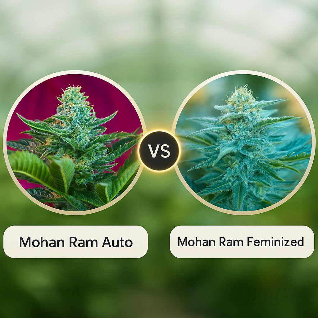 Mohan Ram Auto (Sweet Seeds) vs Mohan Ram (Sweet Seeds) Vergleich von Cannabissamen