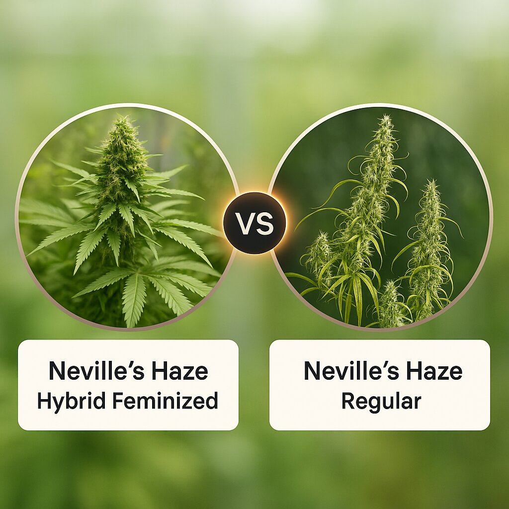 Neville's Haze Hybrid (Female Seeds) vs Neville's Haze (Mr Nice Seedbank) Vergleich von Cannabissamen