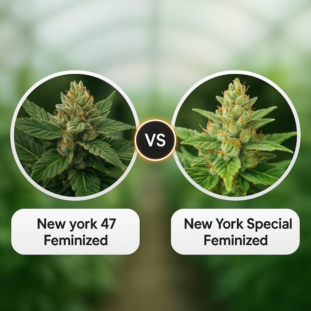 New york 47 (World of Seeds) vs New York Special (World of Seeds) Cannabis Samen Vergleich