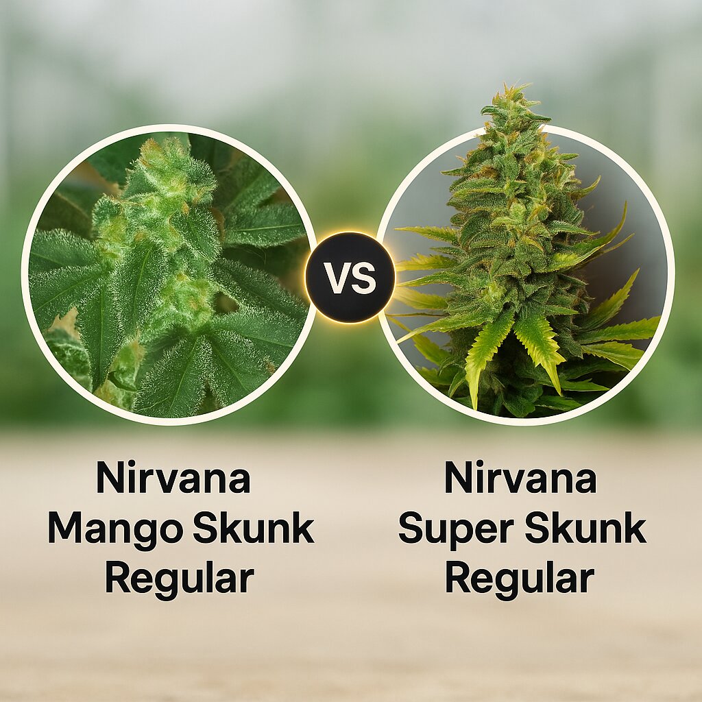 Nirvana Mango Skunk (Nirvana Seeds) vs Nirvana Super Skunk (Nirvana Seeds) Vergleich von Cannabissamen