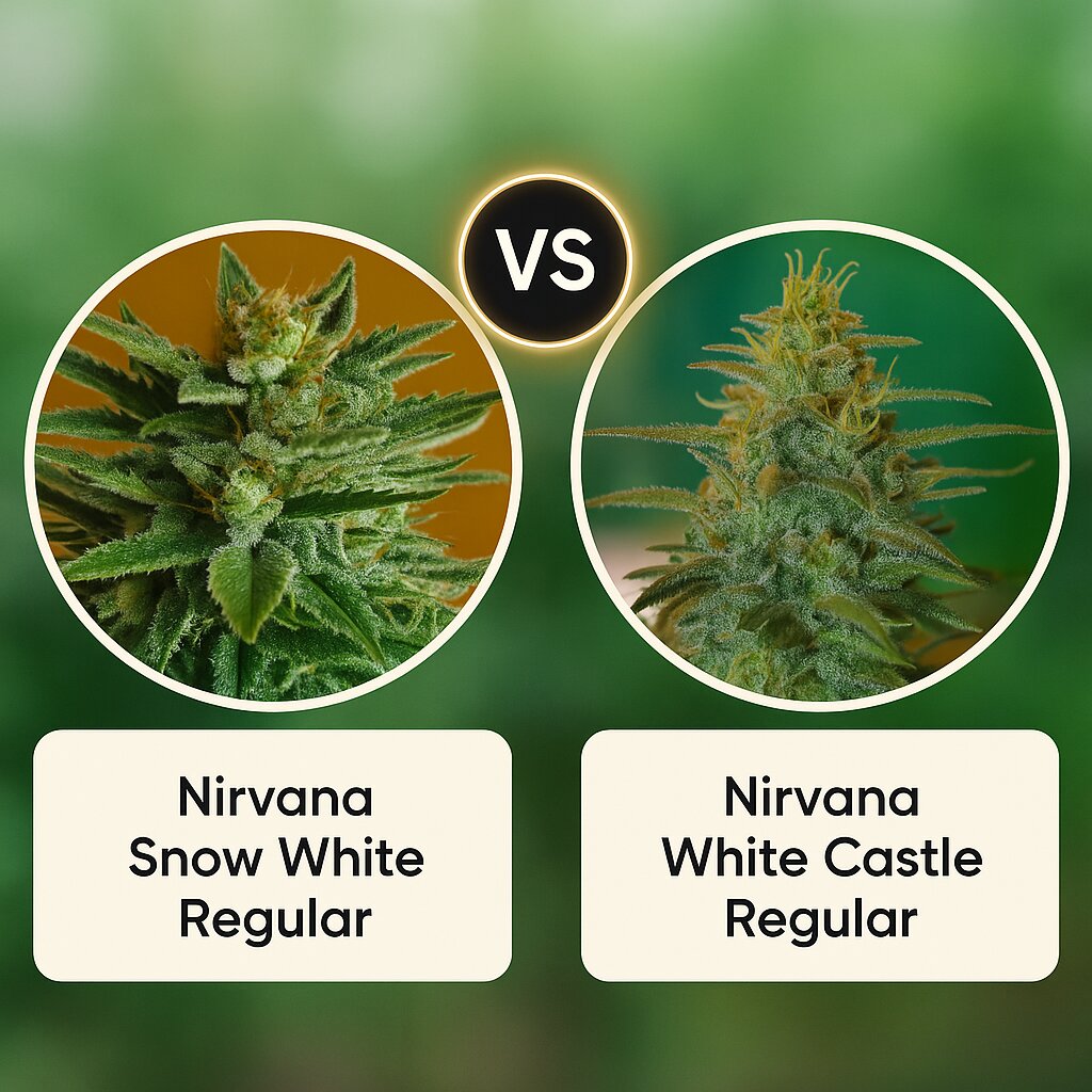 Nirvana Snow White (Nirvana Seeds) vs Nirvana White Castle (Nirvana Seeds) Vergleich von Cannabissamen