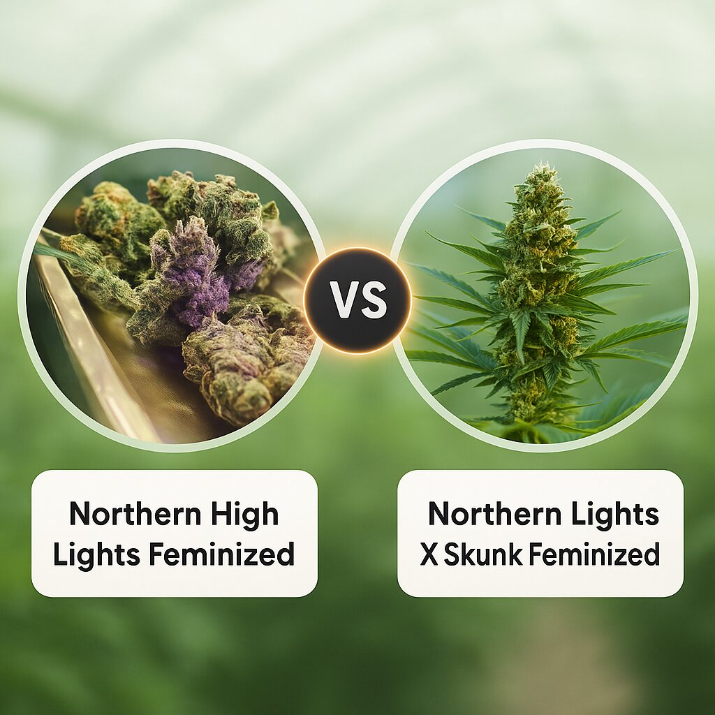 Northern High Lights (Advanced Genetics Seeds) vs Northern Lights X Skunk (G13 Labs) Vergleich von Hanfsamen