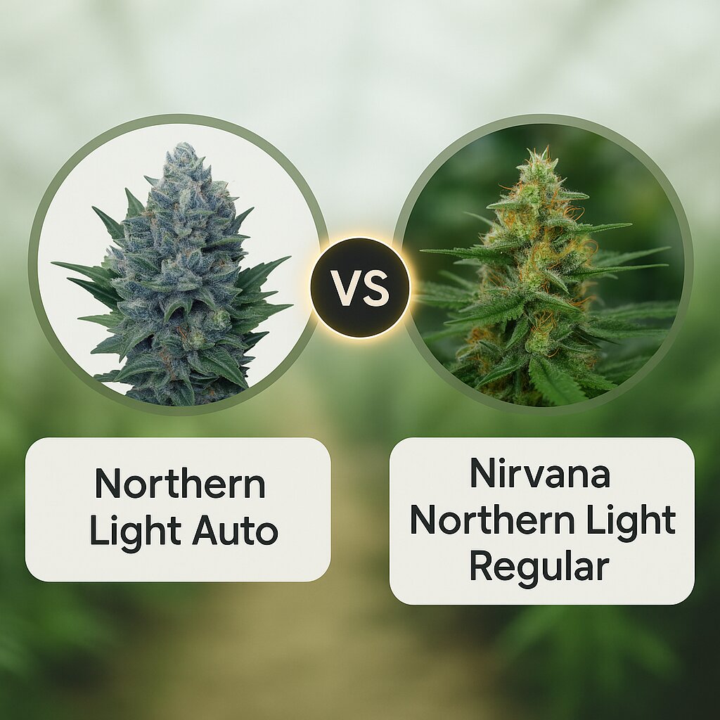Northern Light Auto (Royal Queen Seeds) vs Nirvana Northern Light (Nirvana Seeds) Vergleich von Cannabissamen