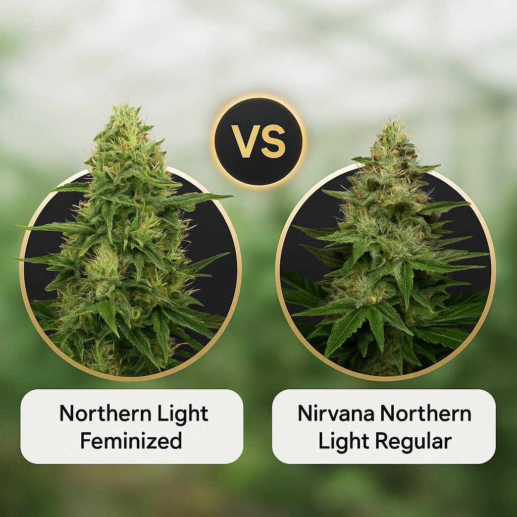 Northern Light (Royal Queen Seeds) vs Nirvana Northern Light (Nirvana Seeds) Vergleich von Cannabissamen
