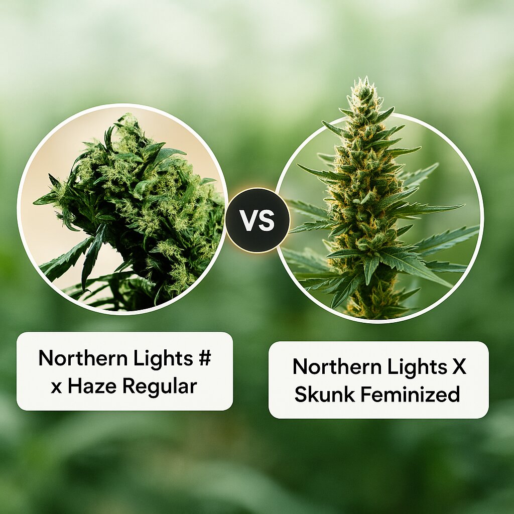 Northern Lights #5 x Haze (Sensi Seeds) vs Northern Lights X Skunk (G13 Labs) Vergleich von Cannabissamen