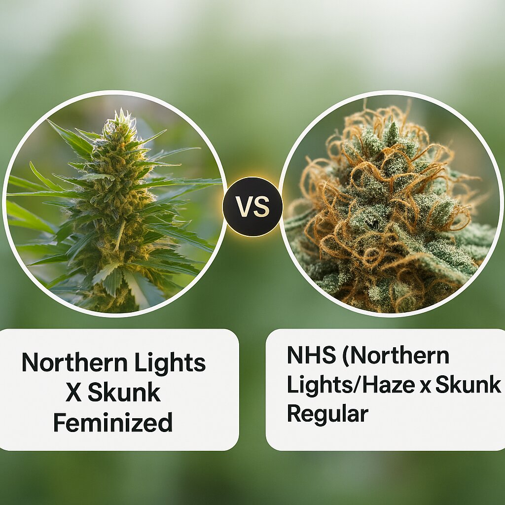 Northern Lights X Skunk (G13 Labs) vs NHS (Northern Lights/Haze x Skunk) (Mr Nice Seedbank) Cannabis Samen Vergleich