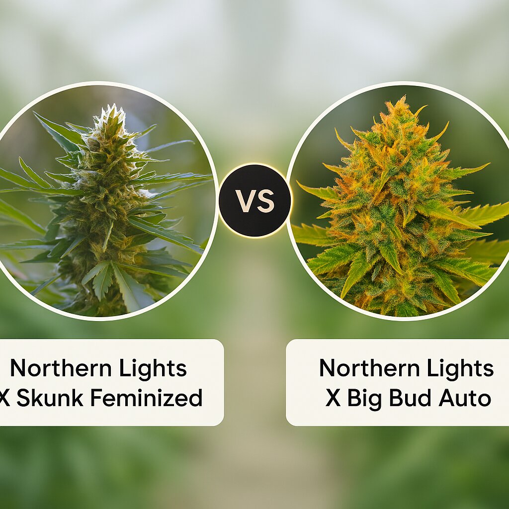Northern Lights X Skunk (G13 Labs) vs Northern Lights X Big Bud Auto (World of Seeds) Vergleich von Cannabissamen