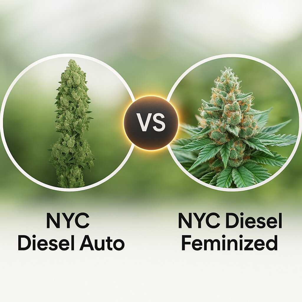 NYC Diesel Auto (Barneys Farm) vs NYC Diesel (Soma Seeds) Vergleich von Cannabissamen