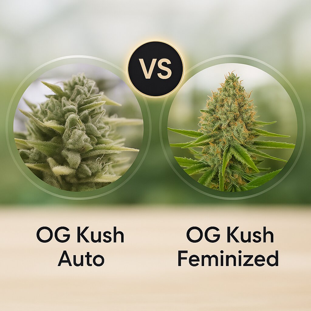 OG Kush Auto (Humboldt Seed Organization) vs OG Kush (DinaFem Seeds) Cannabissamen Vergleich