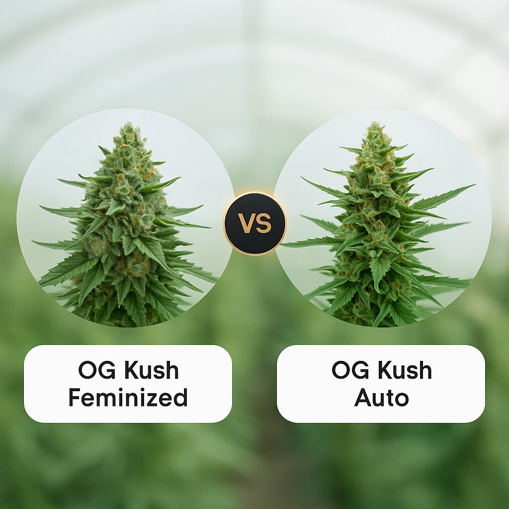 OG Kush (Barneys Farm) vs OG Kush Auto (Dr Krippling) Cannabis-Samen Vergleich