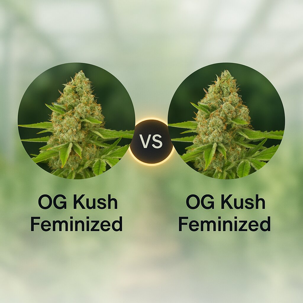 OG Kush (Barneys Farm) vs OG Kush (DinaFem Seeds) Cannabissamenvergleich