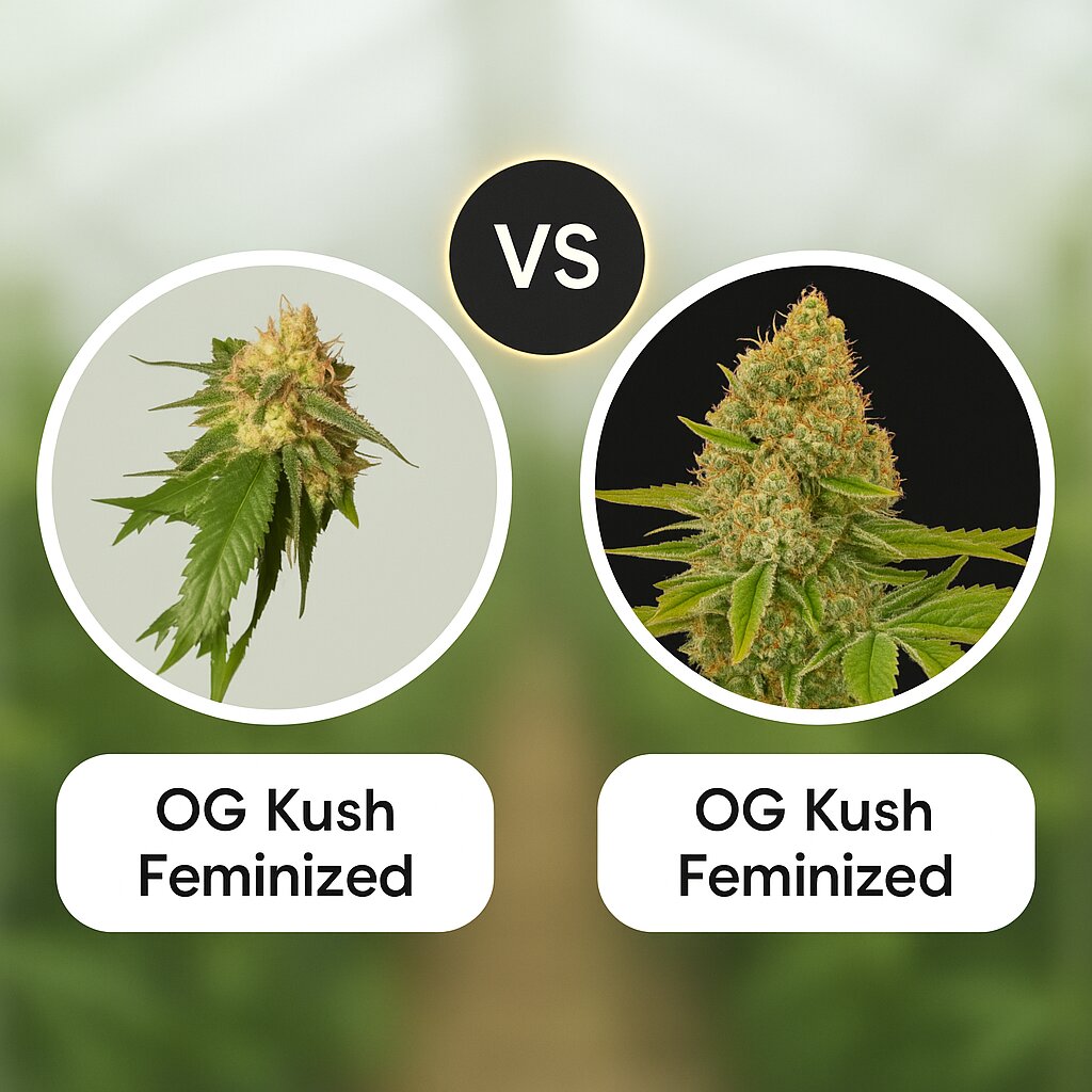 OG Kush (Reserva Privada) vs OG Kush (DinaFem Seeds) Cannabis Samen Vergleich
