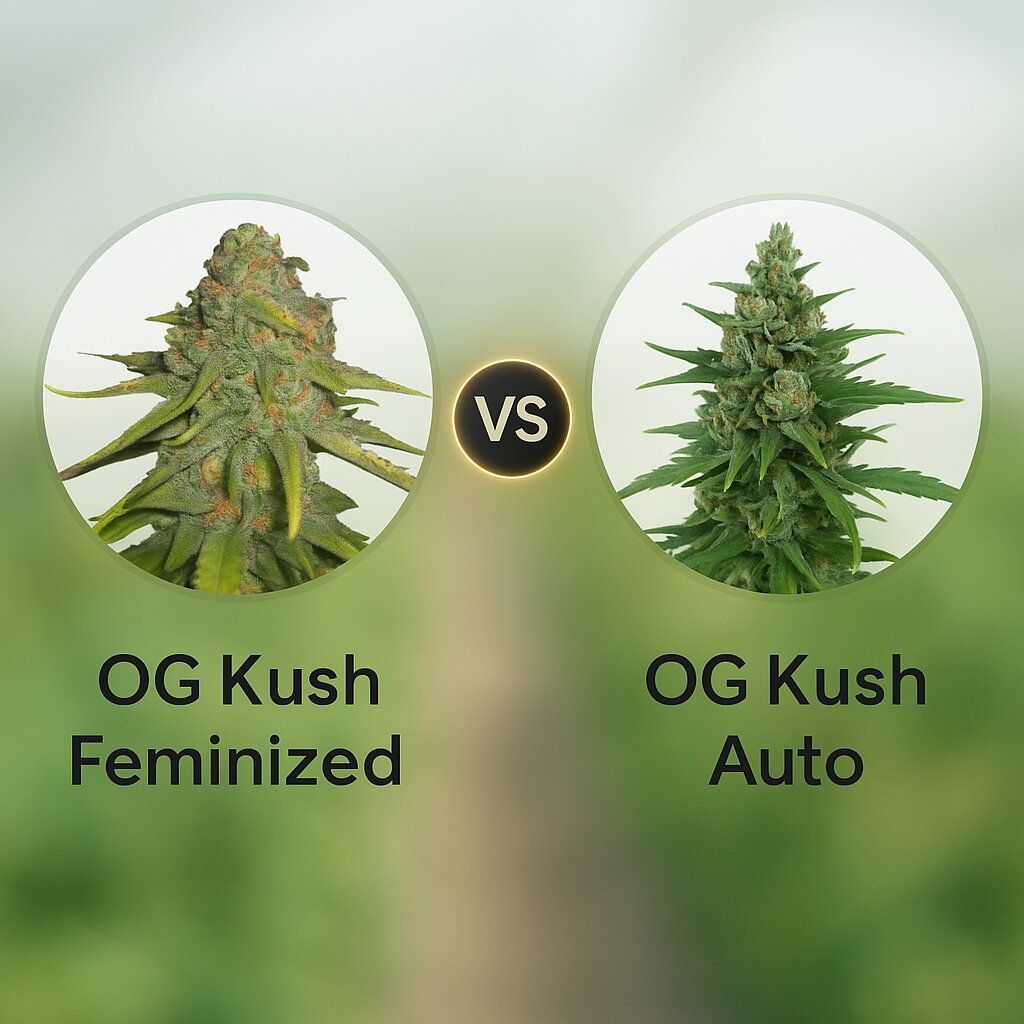 OG Kush (Royal Queen Seeds) vs OG Kush Auto (Dr Krippling) Vergleich von Cannabissamen