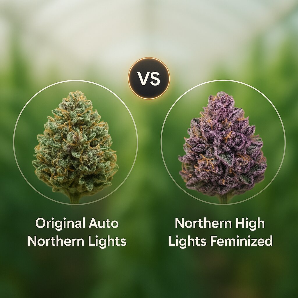 Original Auto Northern Lights (FastBuds) vs Northern High Lights (Advanced Genetics Seeds) Hanfsamen Vergleich