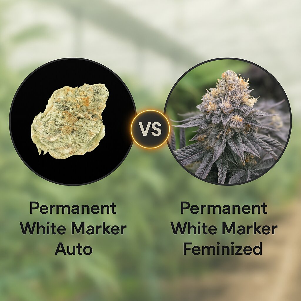 Permanent White Marker (Growers Choice) vs Permanent White Marker (Advanced Genetics Seeds) Cannabissamen Vergleich