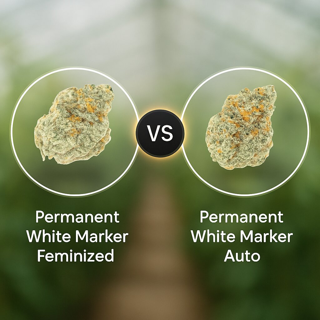 Permanent White Marker (Growers Choice) vs Permanent White Marker (Growers Choice) Vergleich von Cannabissamen