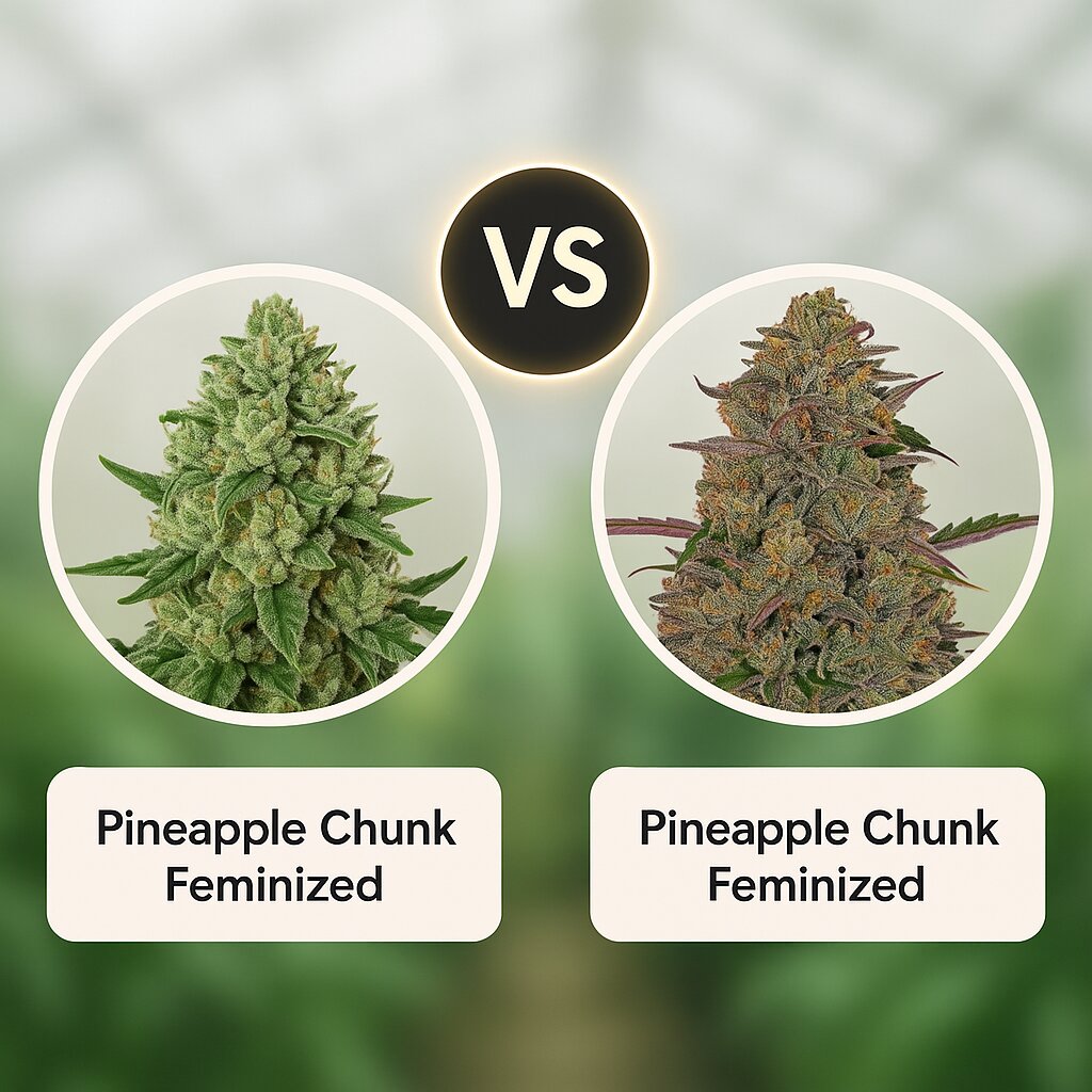 Pineapple Chunk (Advanced Genetics Seeds) vs Pineapple Chunk (Barneys Farm) Cannabis Samen Vergleich