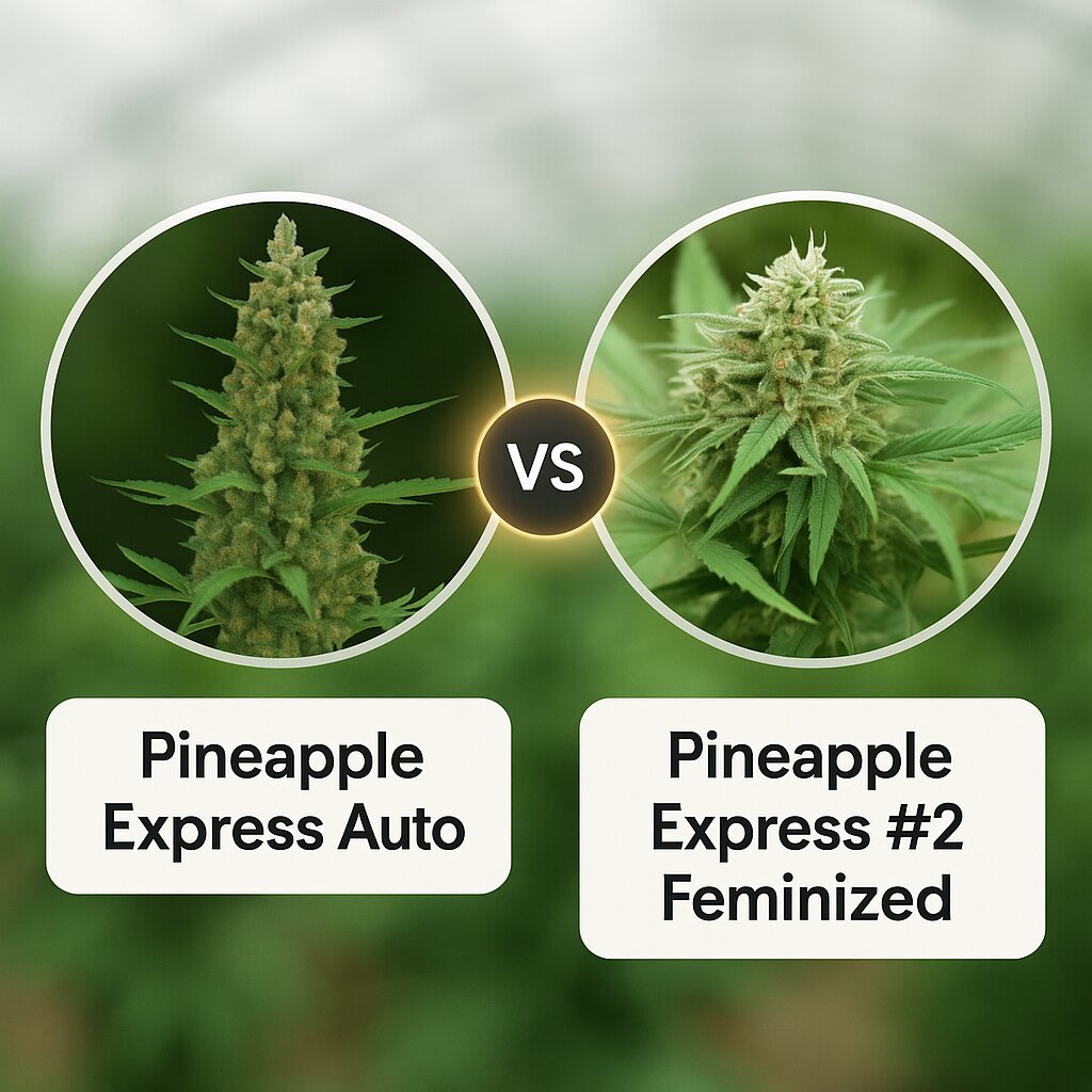 Pineapple Express Auto (Barneys Farm) vs Pineapple Express #2 (G13 Labs) Cannabissamenvergleich