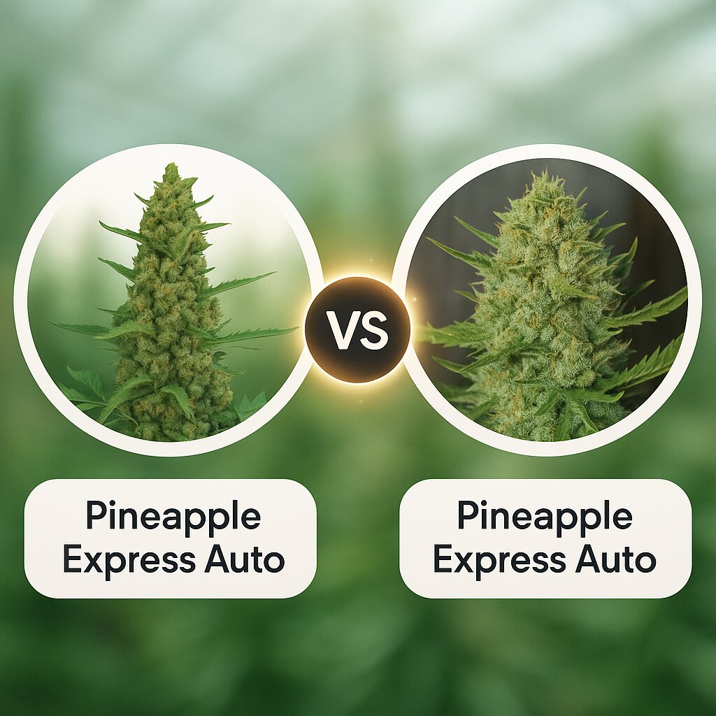Pineapple Express Auto (Barneys Farm) vs Pineapple Express Auto (FastBuds) Cannabis Samen Vergleich