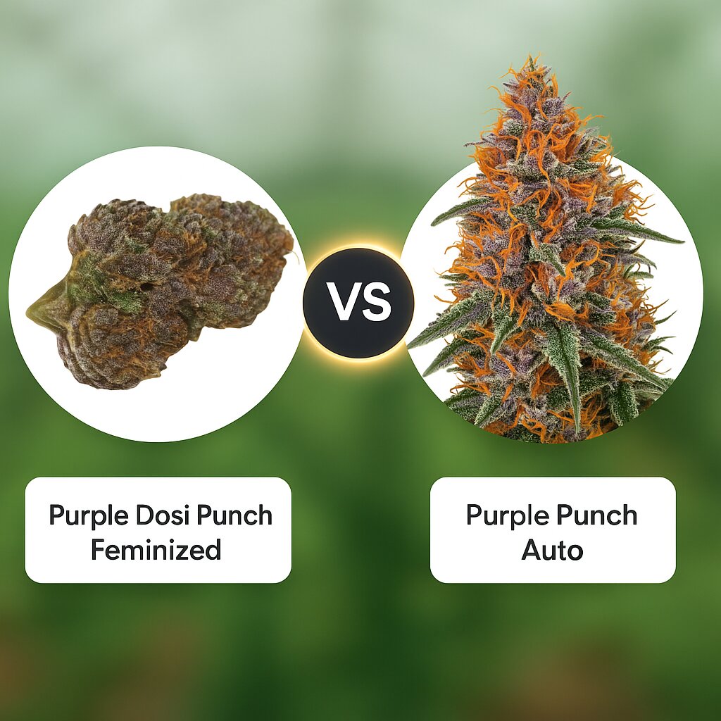 Purple Dosi Punch (Growers Choice) vs Purple Punch Auto (Barneys Farm) Vergleich von Cannabissamen