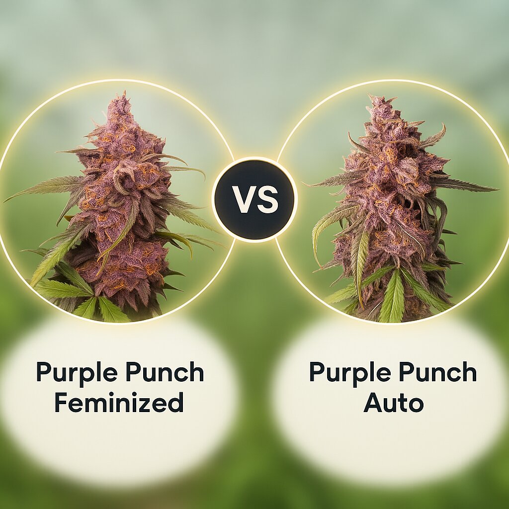 Purple Punch (Seed Stockers) vs Purple Punch Auto (Seed Stockers) Vergleich von Cannabissamen
