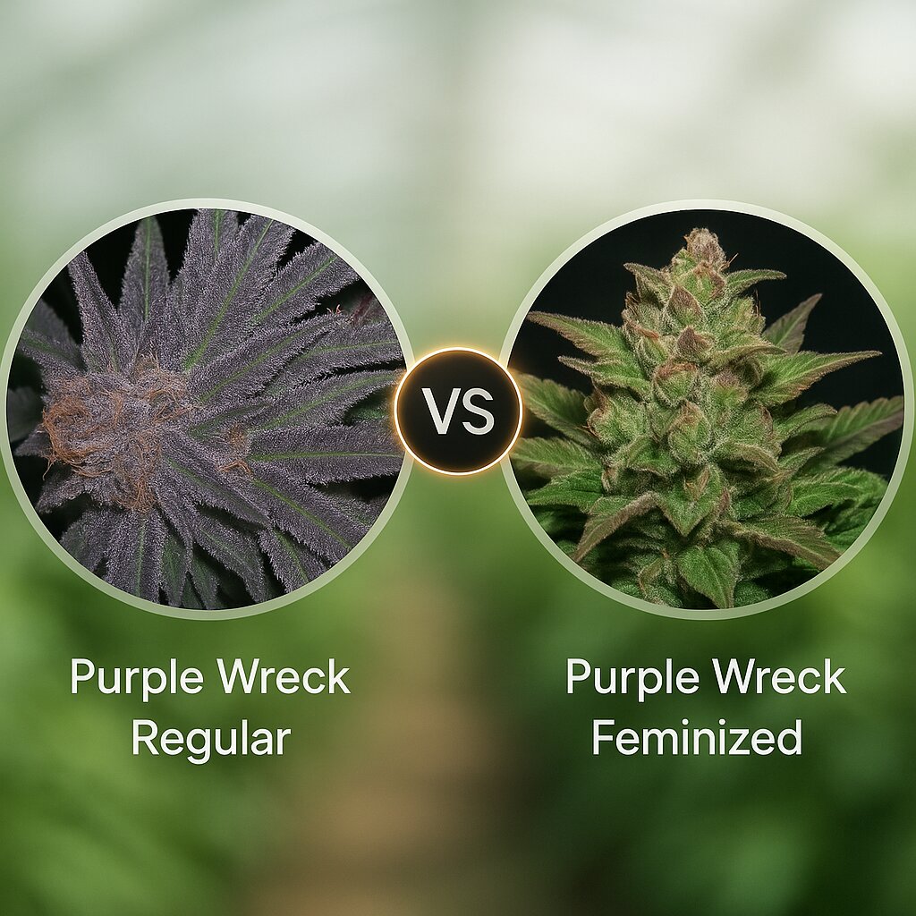 Purple Wreck (Grand Daddy Purp) vs Purple Wreck (Reserva Privada) Vergleich von Cannabissamen