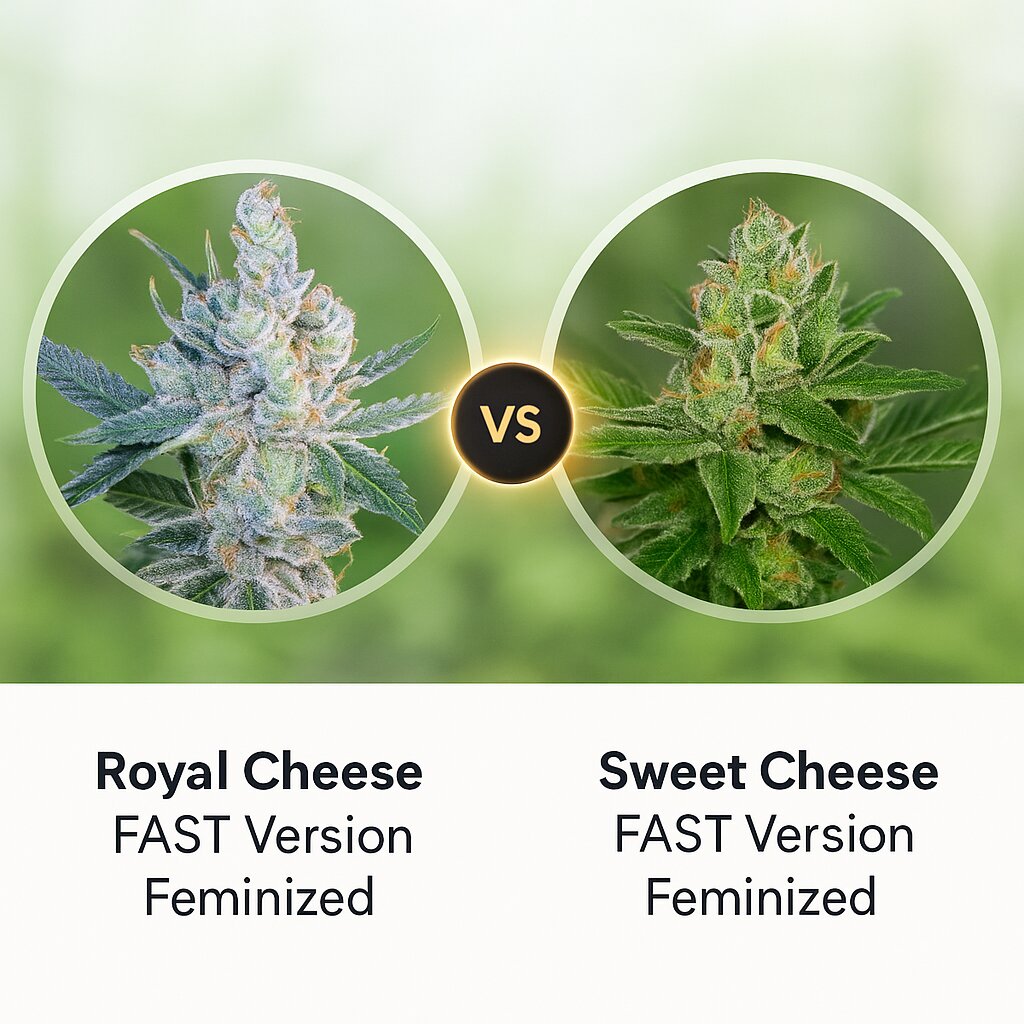 Royal Cheese FAST Version (Royal Queen Seeds) vs Sweet Cheese FAST Version (Sweet Seeds) Vergleich von Cannabissamen