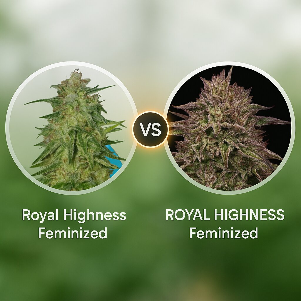 Royal Highness (Royal Queen Seeds) vs ROYAL HIGHNESS (Humboldt Seed Company) Vergleich von Cannabissamen