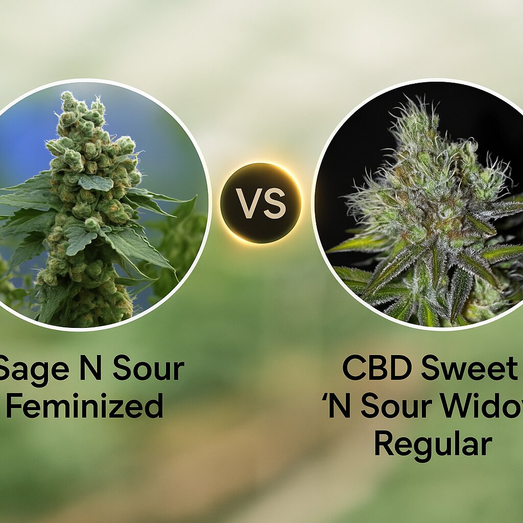 Sage N Sour (TH Seeds) vs CBD Sweet 'N Sour Widow (Seedsman) Hanfsamen Vergleich