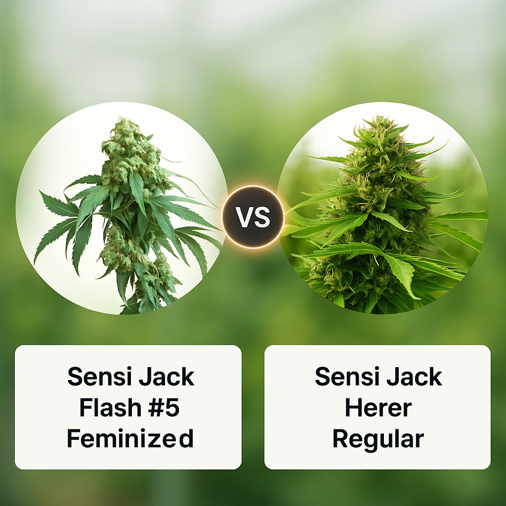 Sensi Jack Flash #5 (Sensi Seeds) vs Sensi Jack Herer (Sensi Seeds) Cannabissamenvergleich