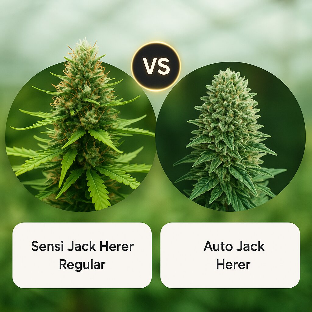 Sensi Jack Herer (Sensi Seeds) vs Auto Jack Herer (Advanced Seeds) Cannabis Samen Vergleich