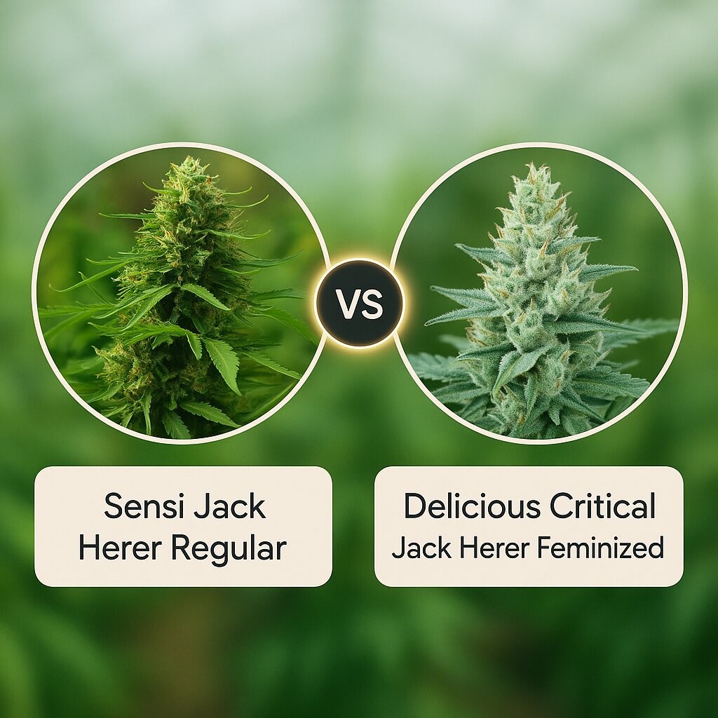 Sensi Jack Herer (Sensi Seeds) vs Delicious Critical Jack Herer (Delicious Seeds) Cannabissamen Vergleich