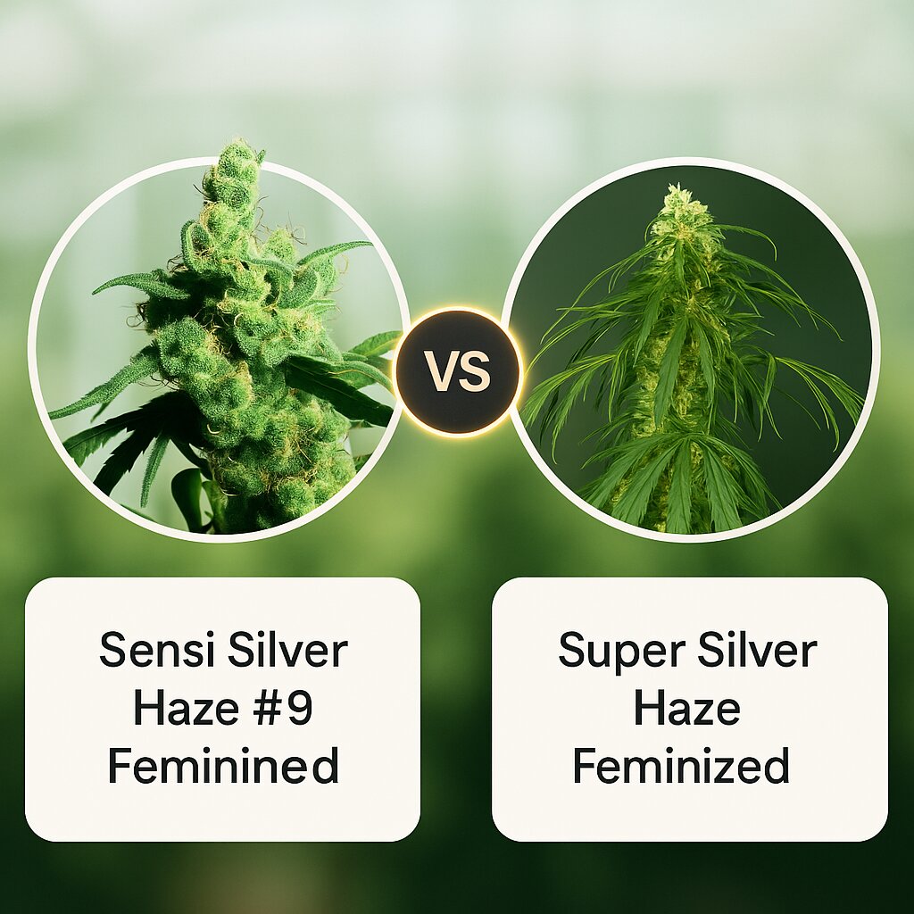 Sensi Silver Haze #9 (Sensi Seeds) vs Super Silver Haze (DinaFem Seeds) Vergleich von Cannabissamen