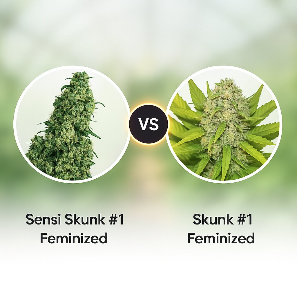 Sensi Skunk #1 (Sensi Seeds) vs Skunk #1 (Royal Queen Seeds) Cannabis Samen Vergleich