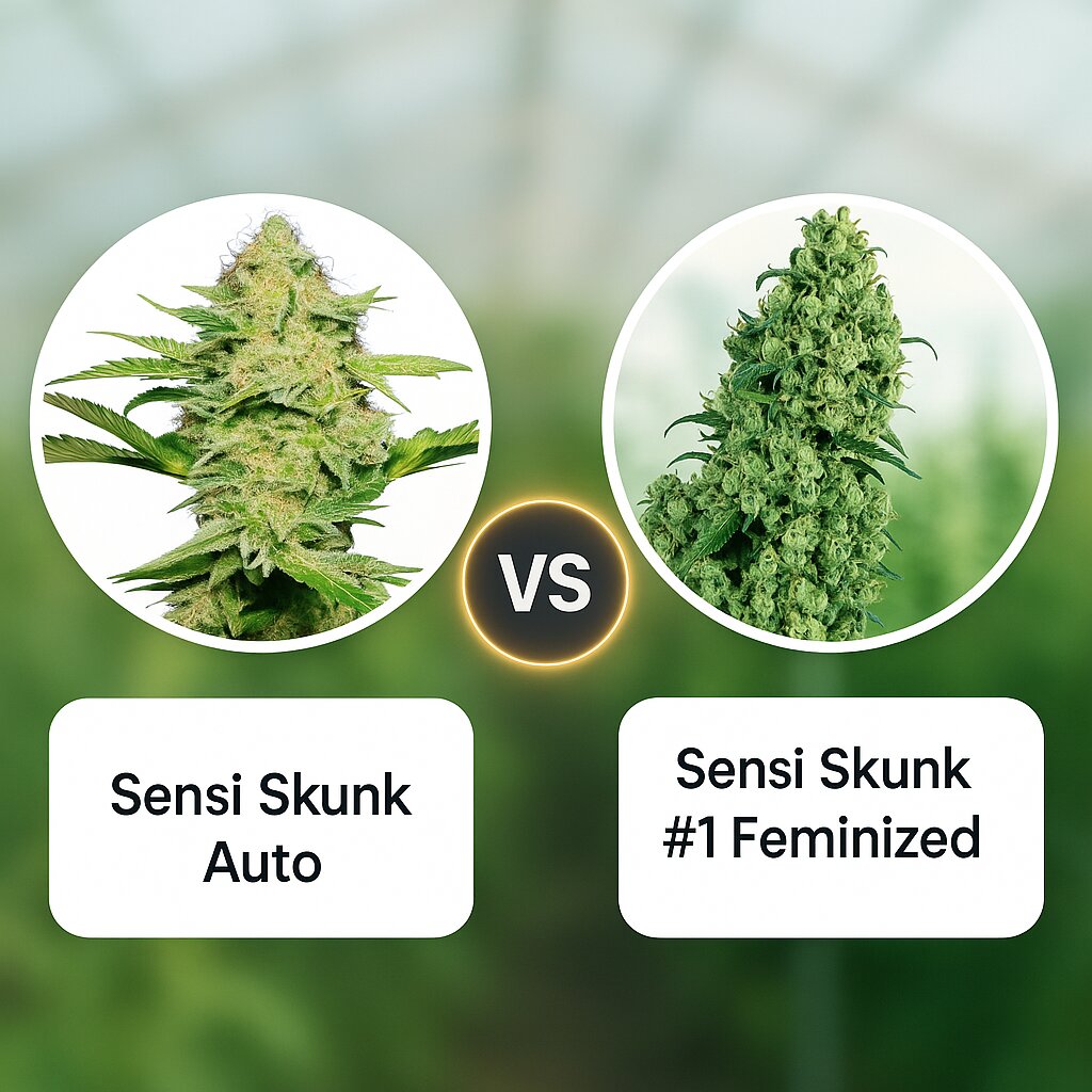Sensi Skunk Auto (Sensi Seeds) vs Sensi Skunk #1 (Sensi Seeds) Cannabissamenvergleich