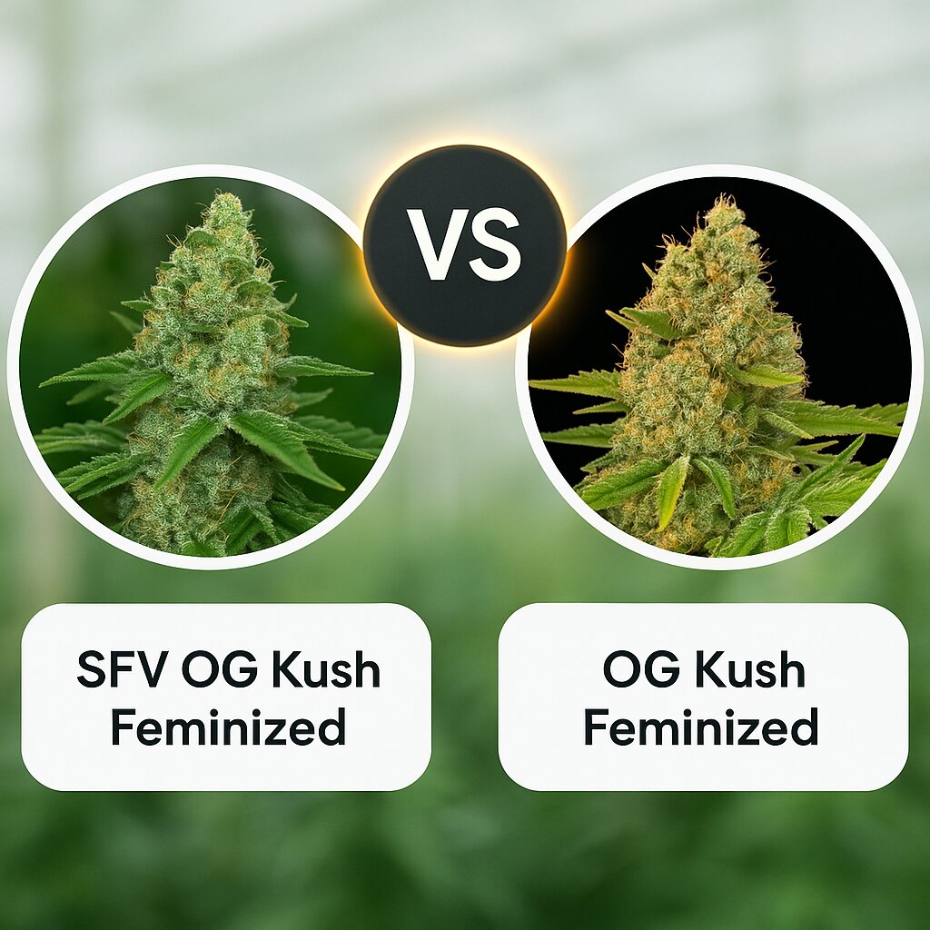 SFV OG Kush (DinaFem Seeds) vs OG Kush (DinaFem Seeds) Cannabissamen Vergleich