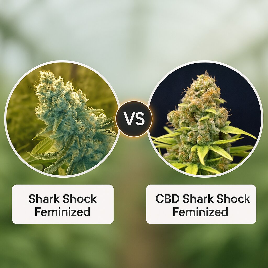Shark Shock (CBD Crew) vs CBD Shark Shock (Seedsman) Cannabissamenvergleich