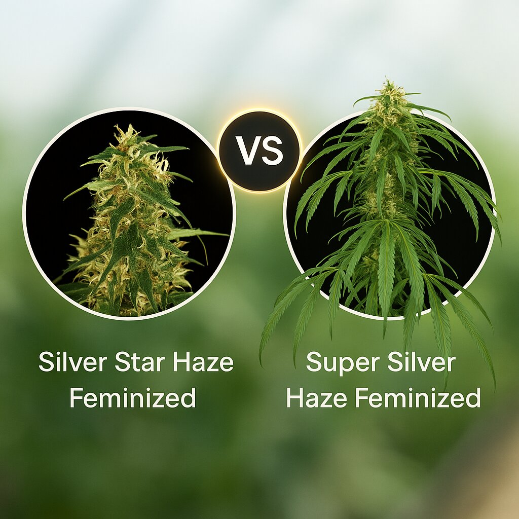 Silver Star Haze (Bulldog Seeds) vs Super Silver Haze (DinaFem Seeds) Cannabis Samen Vergleich