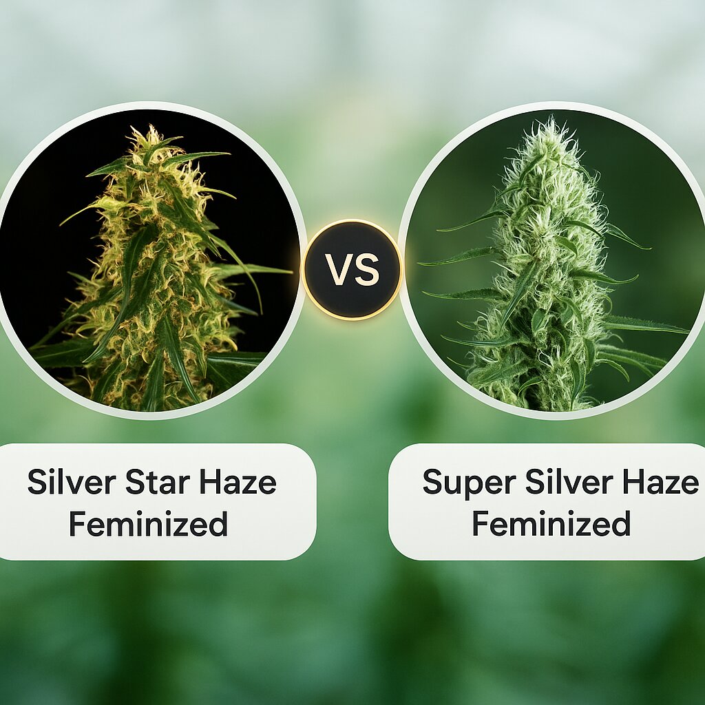 Silver Star Haze (Bulldog Seeds) vs Super Silver Haze (Greenhouse Seed Co) Cannabissamenvergleich