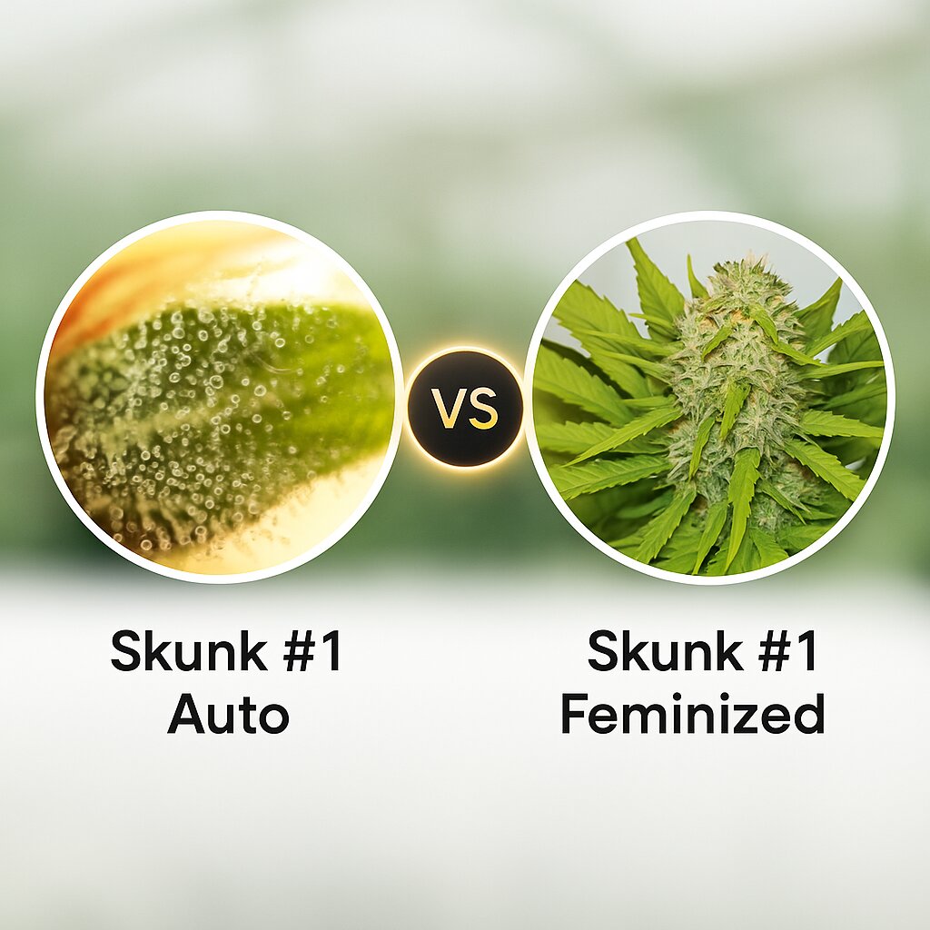 Skunk #1 Auto (Seedsman) vs Skunk #1 (Royal Queen Seeds) Cannabissamenvergleich