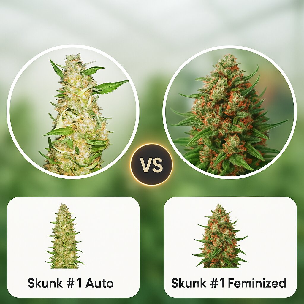 Skunk #1 Auto (Sensi Seeds) vs Skunk #1 (Dutch Passion) Vergleich von Hanfsamen