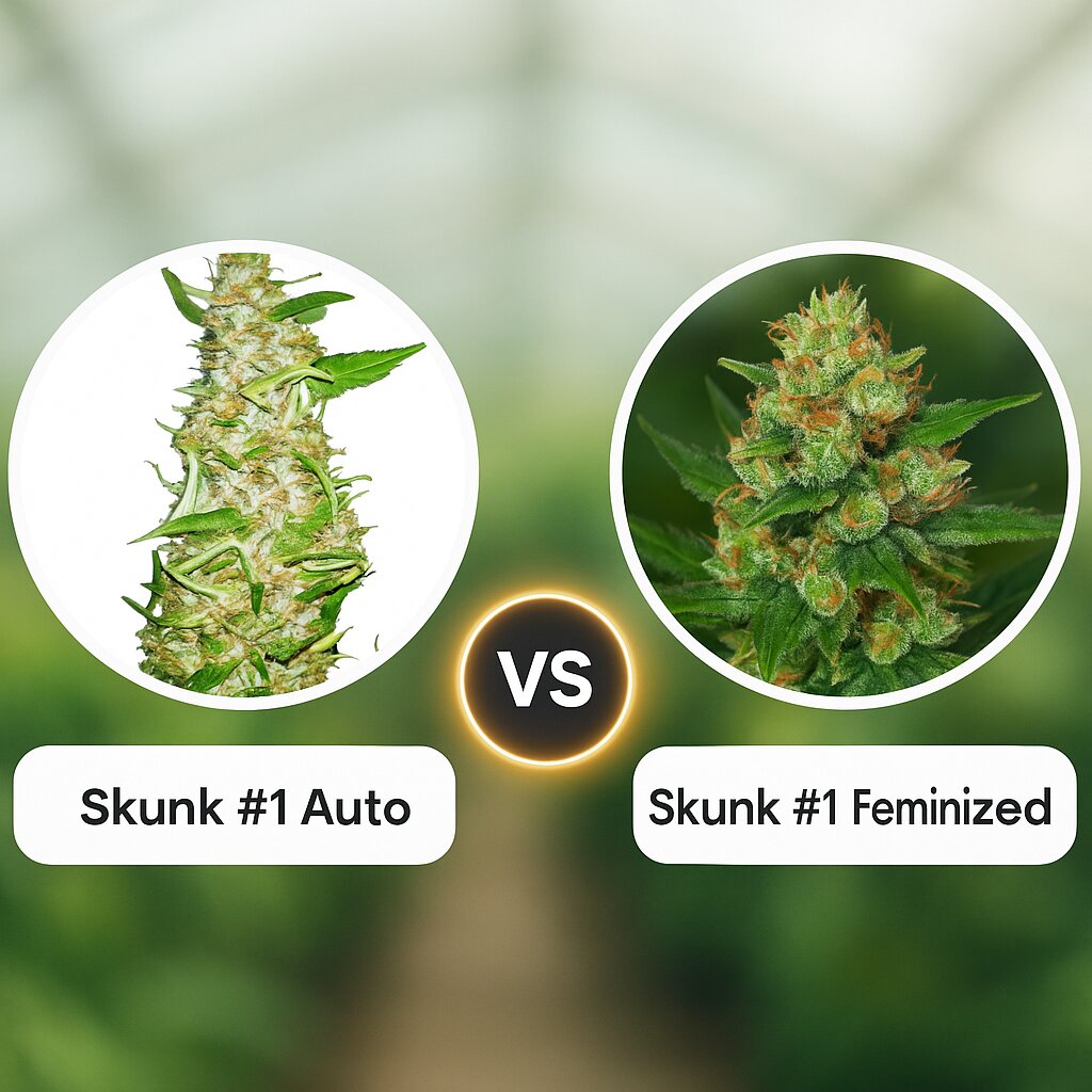 Skunk #1 Auto (Sensi Seeds) vs Skunk #1 (G13 Labs) Cannabis-Samen-Vergleich