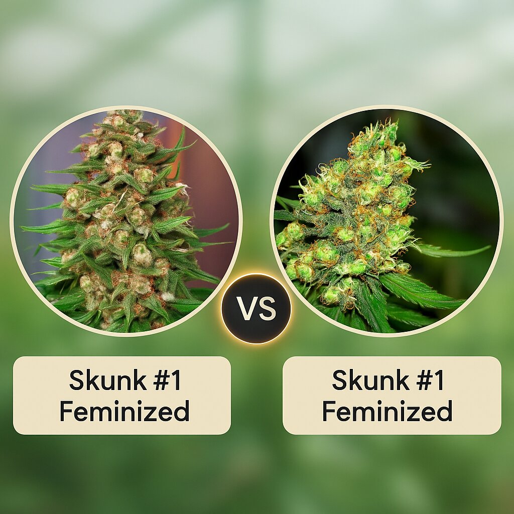 Skunk #1 (Dutch Passion) vs Skunk #1 (G13 Labs) Vergleich von Cannabissamen