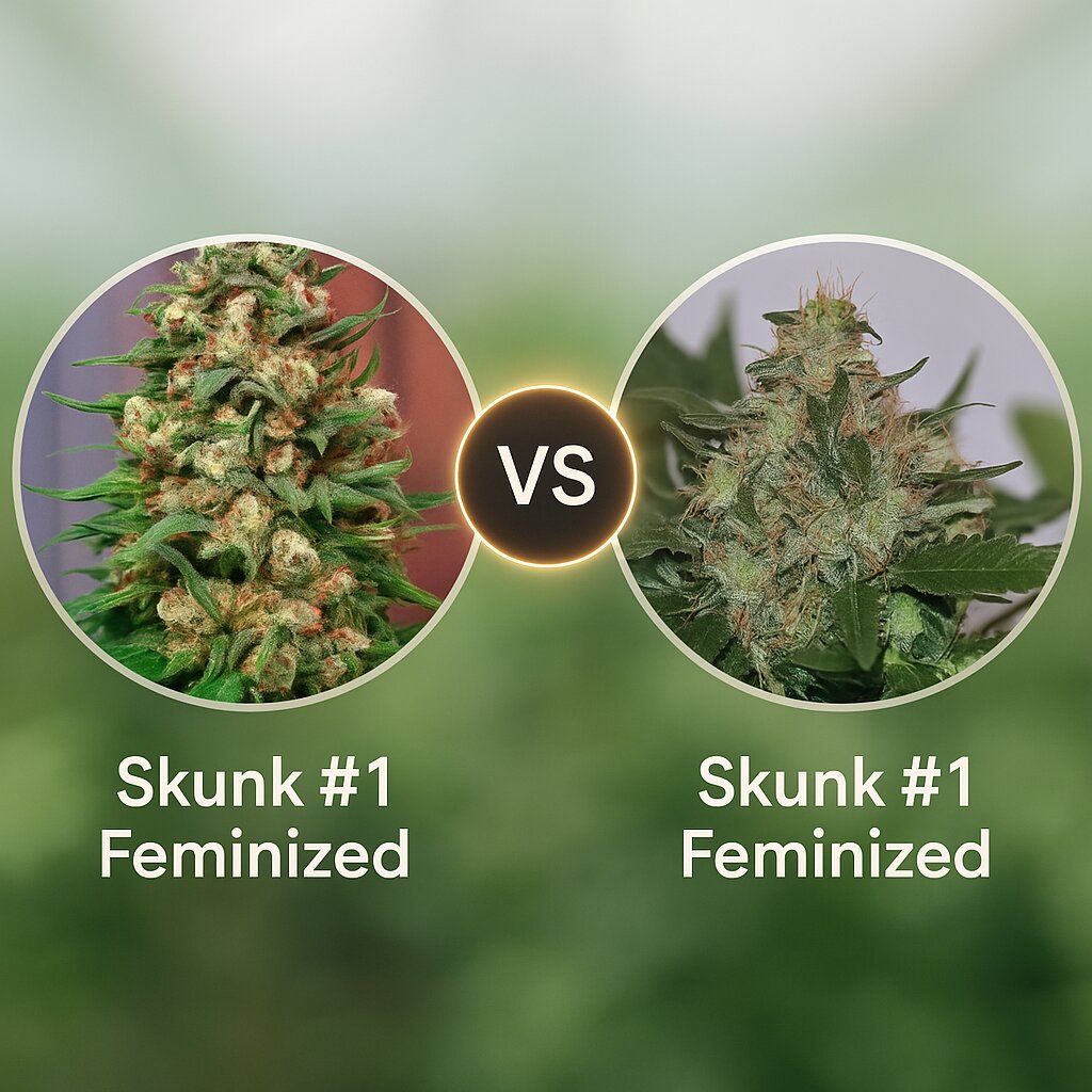 Skunk #1 (Dutch Passion) vs Skunk #1 (Seedsman) Vergleich von Cannabissamen