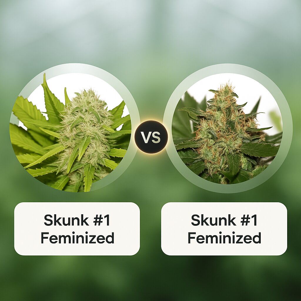 Skunk #1 (Royal Queen Seeds) vs Skunk #1 (Seedsman) Cannabis Samen Vergleich